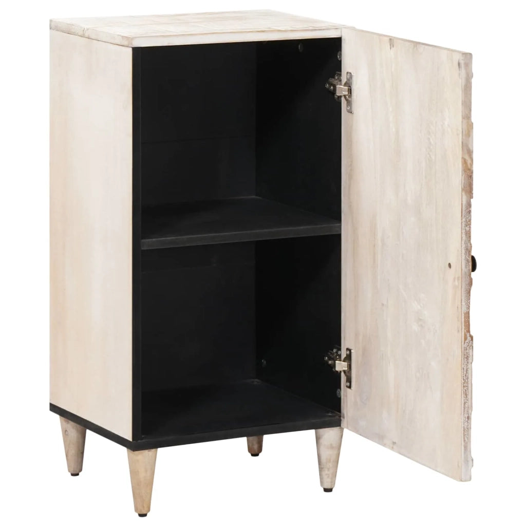 Credenza Bianco 40 x 33,5 x 75 cm Legno di mango massello