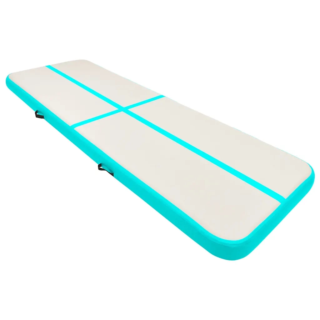 Tappetino Ginnastica Gonfiabile e Pompa 300x100x20cm PVC Verde CFW5115630