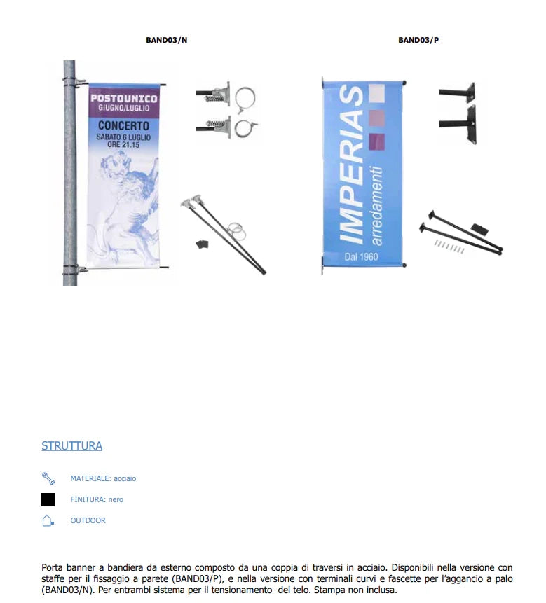 Porta Banner per pali e da parete - Solo Stampa per Parete