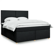 Giroletto a Molle con Materasso Nero 180x200 cm in Tessuto 3293654