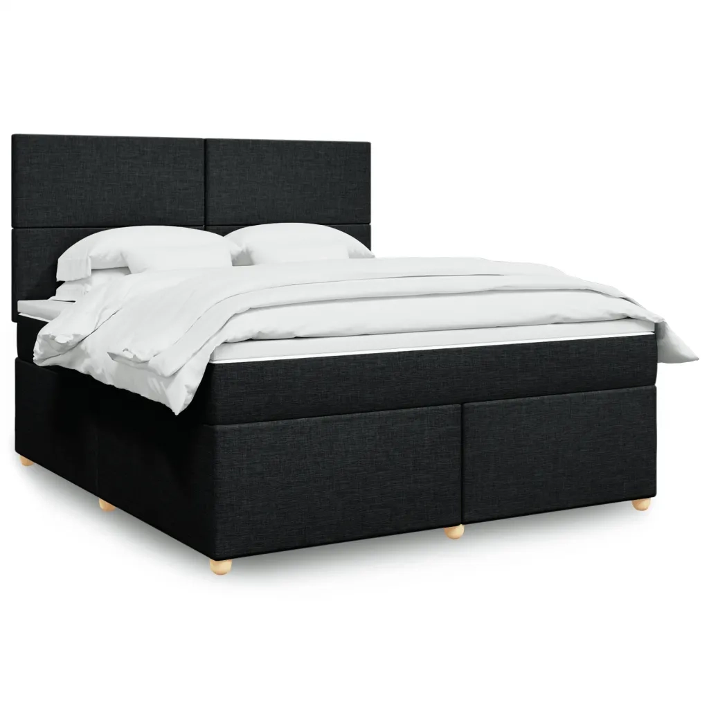 Giroletto a Molle con Materasso Nero 180x200 cm in Tessuto 3293654