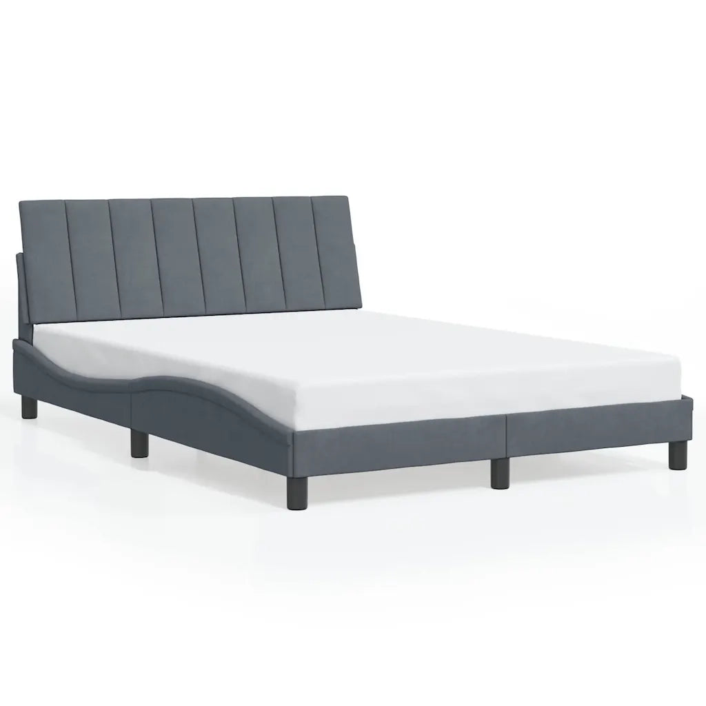Giroletto senza Materasso Hanko Grigio Scuro 120x200 cm Velluto