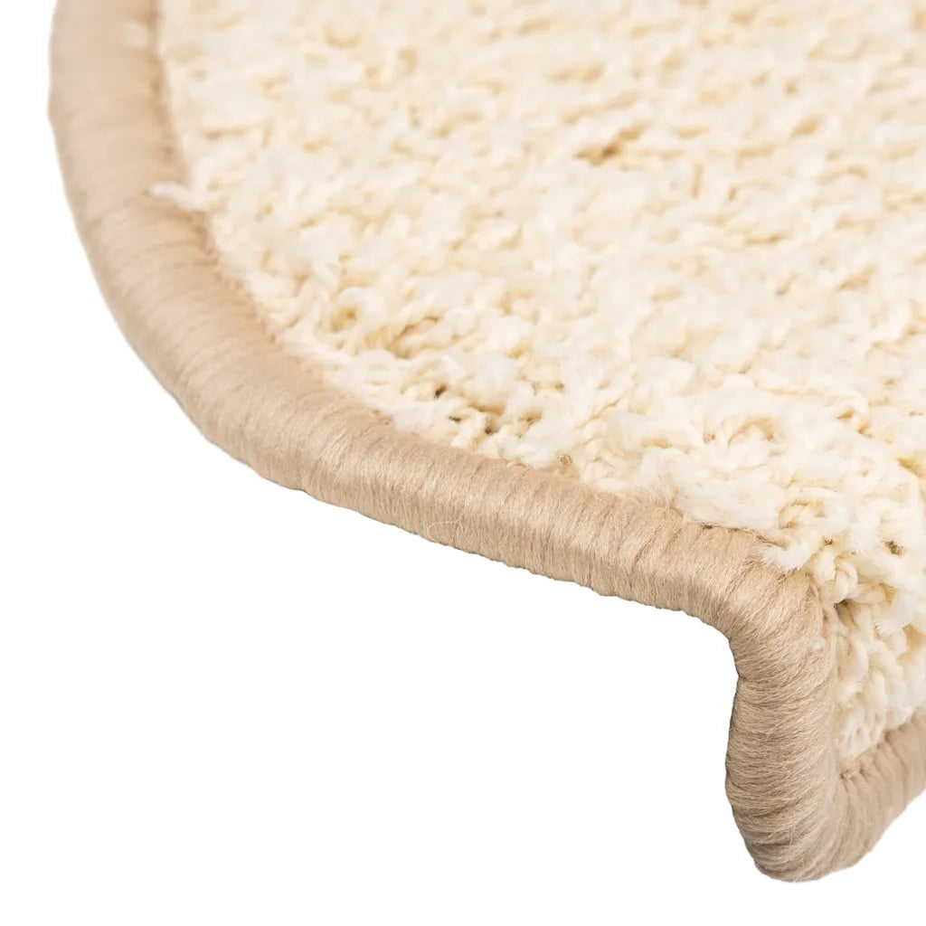 Tappetini per scale 30 pz 65x21x4 cm Crema Semicircolari Grandi 3365816