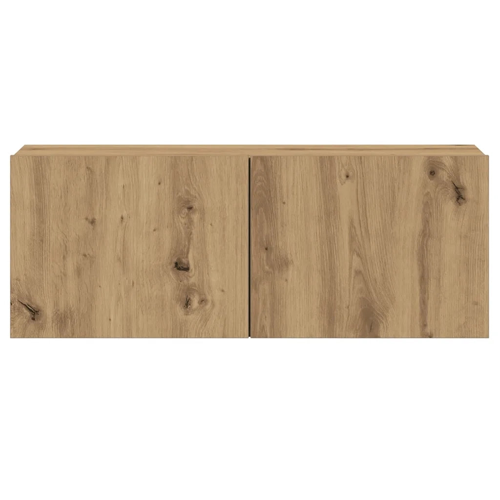 Mobili TV a Parete 5 pz-Credenza per TV sospesa Rovere Artigianale in Legno Multistrato