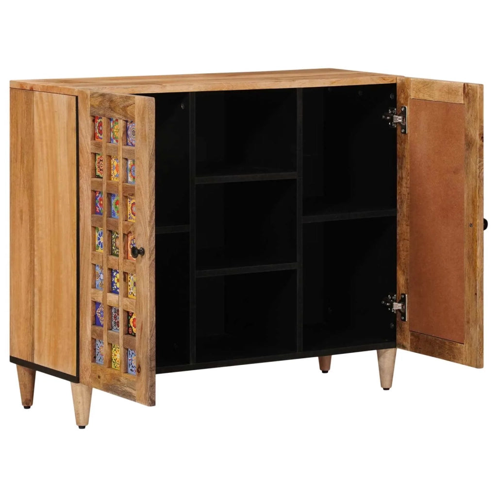 Credenza Naturale 90 x 33 x 75 cm Legno di mango massello 4018288