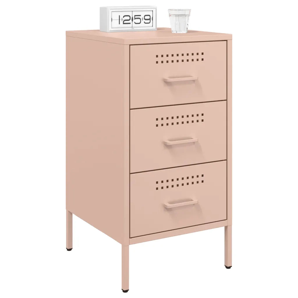 vidaXL Comodini 2 pz Rosa 36x39x68 cm in Acciaio