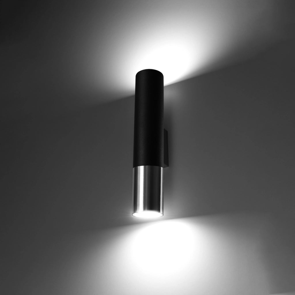 Lampada da parete LOOPEZ nero/cromo