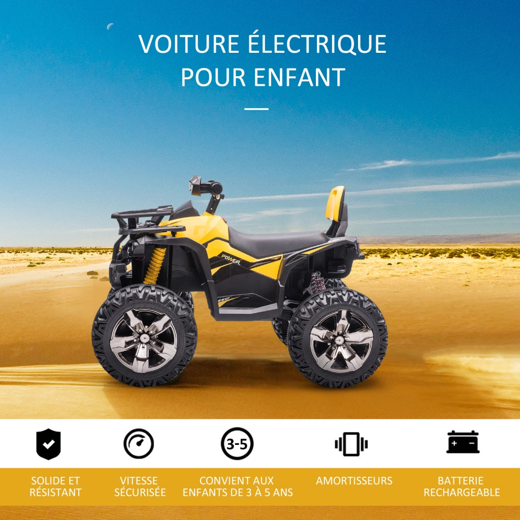 Auto elettrica per bambini Quad Buggy 12V ¨C zephmum ¨C Giallo Nero metallo PP