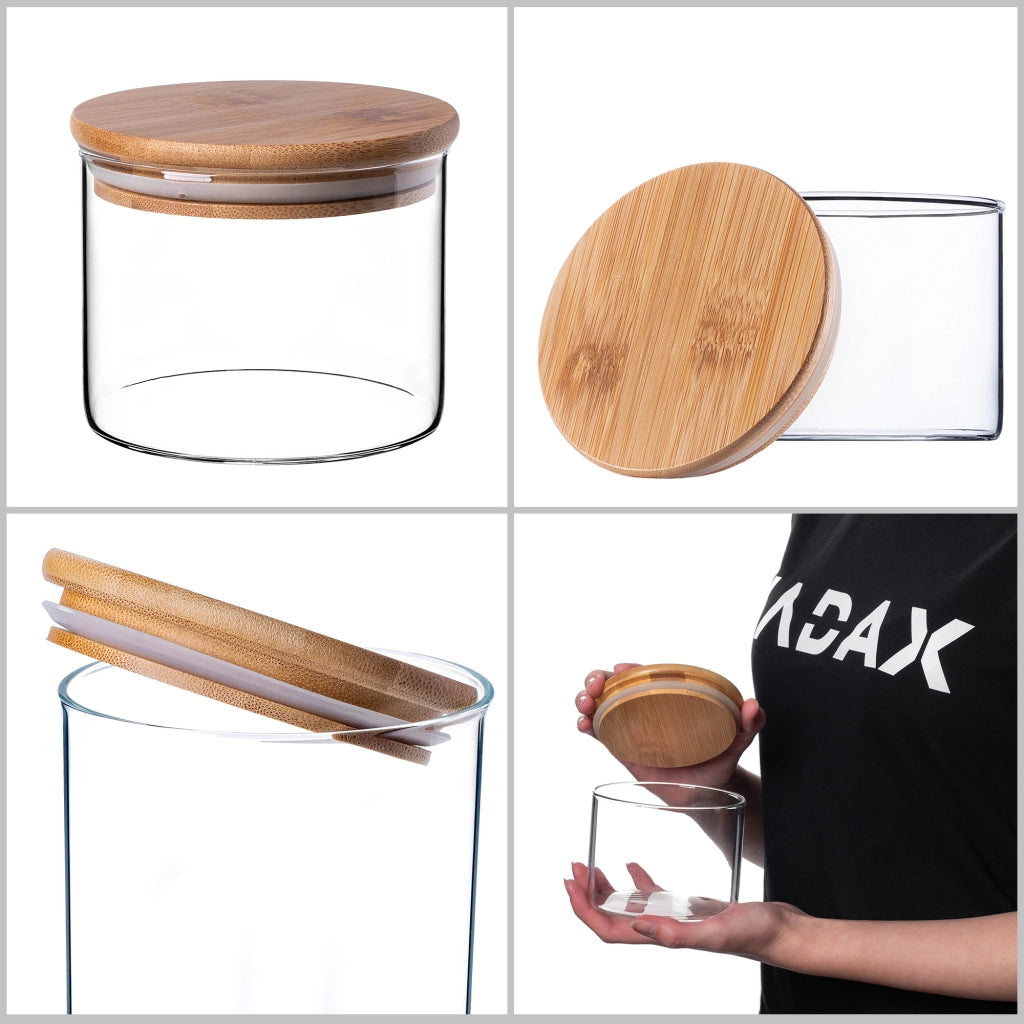 Contenitore per alimenti in vetro KADAX per spezie sfuse con coperchio, barattolo da 550 ml