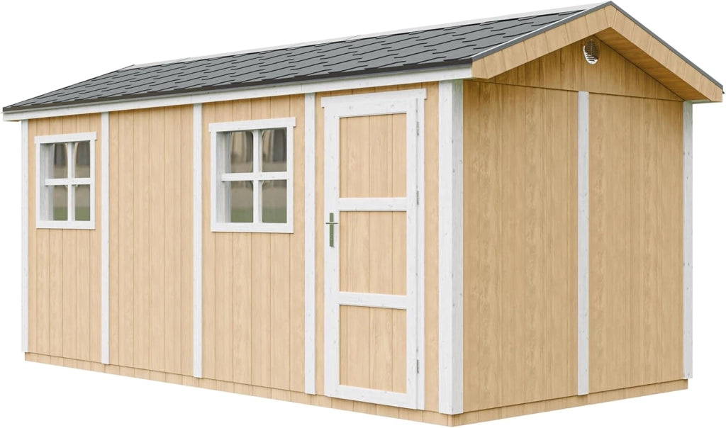 Casetta da giardino di qualit? premium 11,47 m² - H252x250x530 cm - Timbela M915C-HARVEST HONEY