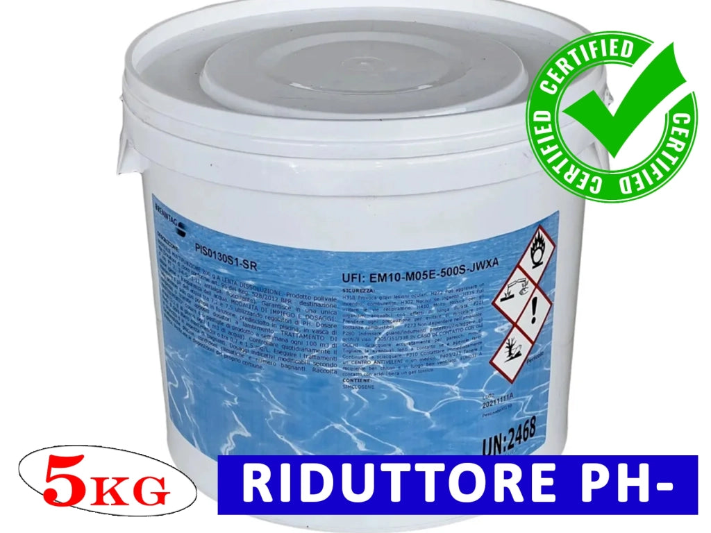 Riduttore PH Acqua Piscina 5Kg Meno Granulare Correttore PH-