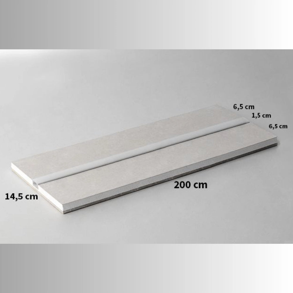 Semilavorato cartongesso fibra alluminio led 14,5x200 cm 5 pezzi 10 m lineari