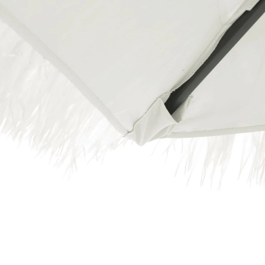 Ombrellone da giardino in poliestere resistente 246 x 246 x 230 cm protezione solare regolabile stile moderno bianco 02_0056377