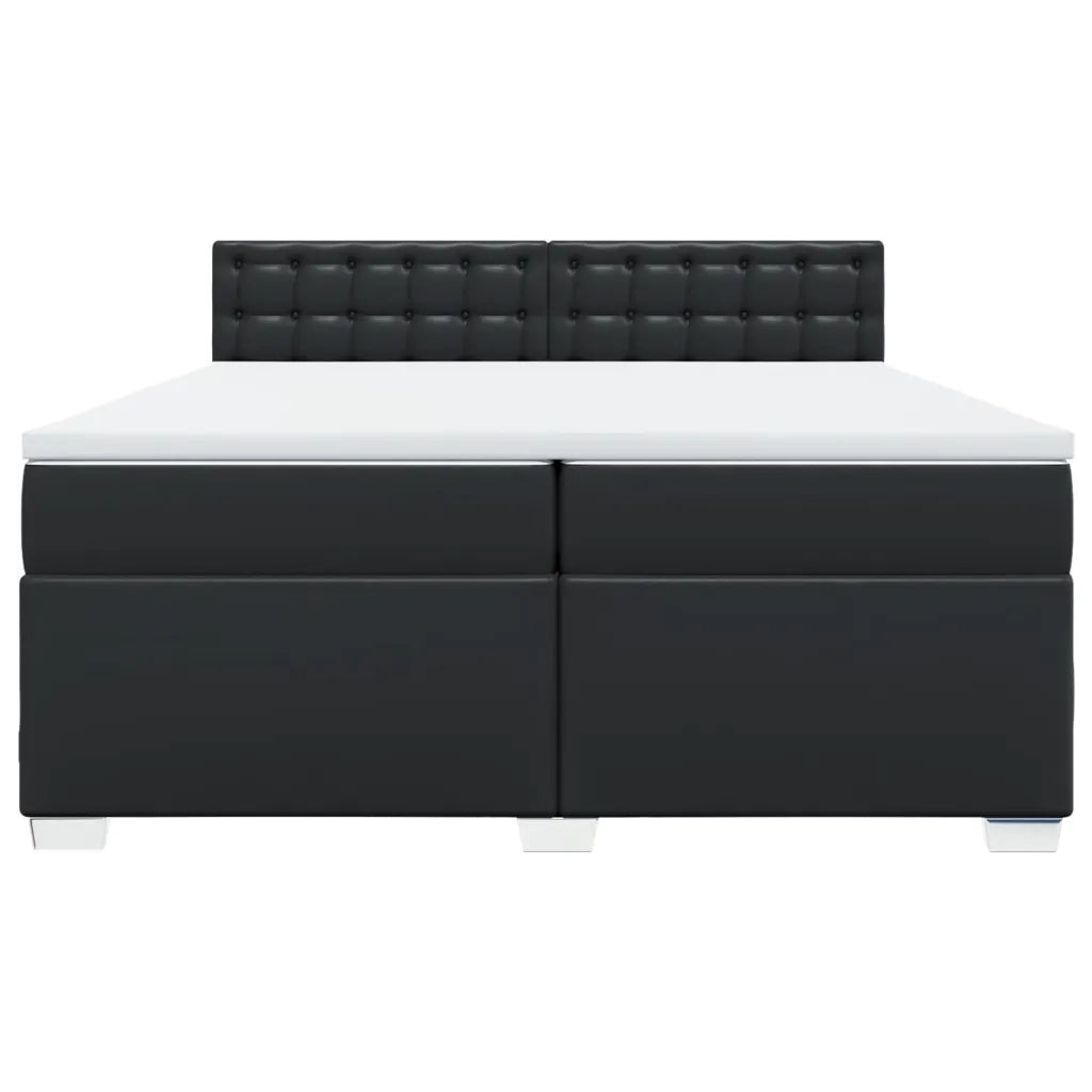 vidaXL Giroletto a Molle con Materasso Nero 200x200 cm in Similpelle