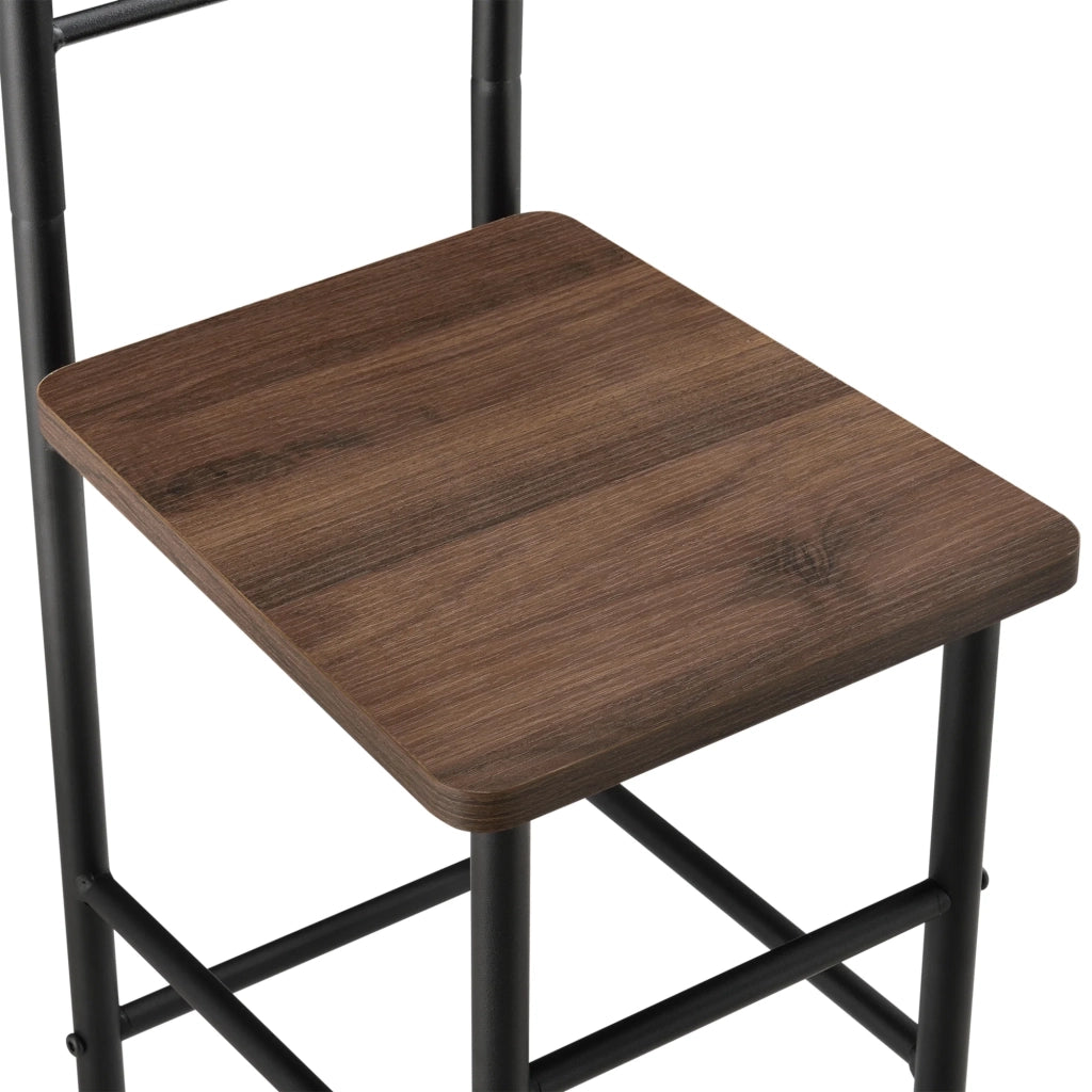 Servomuto comodino appendiabiti con gruccia e porta pantaloni metallo MDF 107 cm nero/marrone 03_0006284