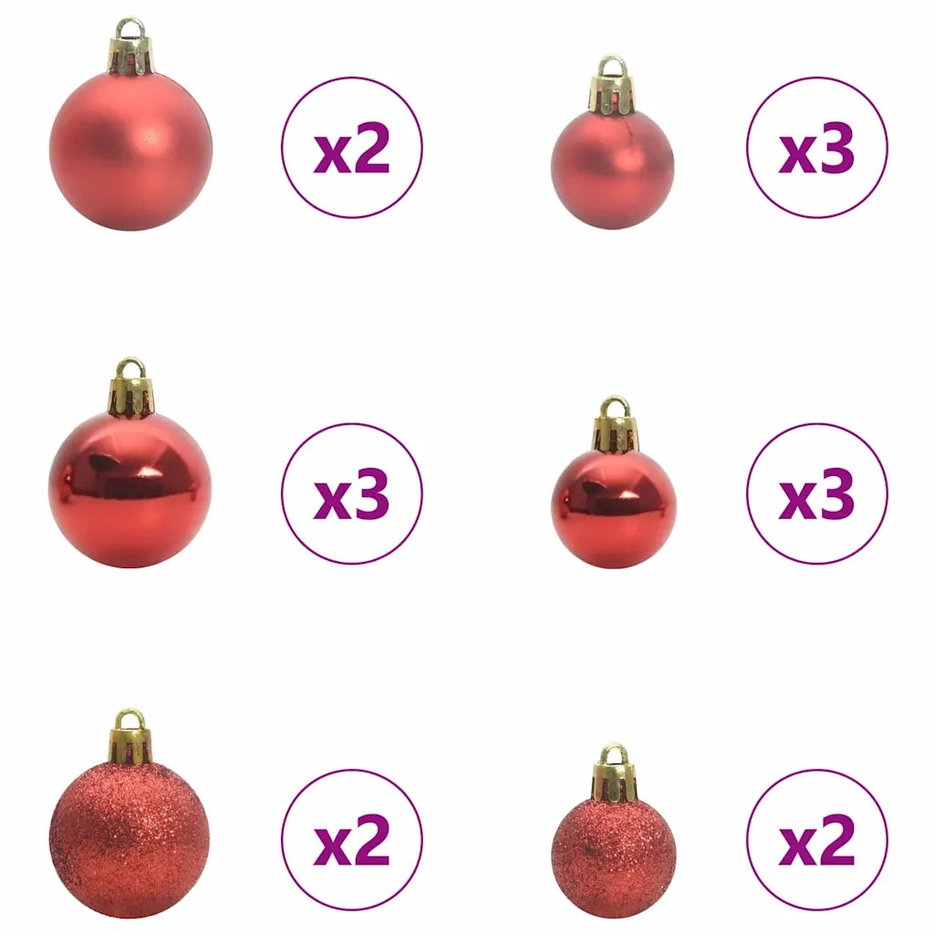Set di Palle di Natale con 150 LED 61 pz Multicolore Plastica CFW4170566