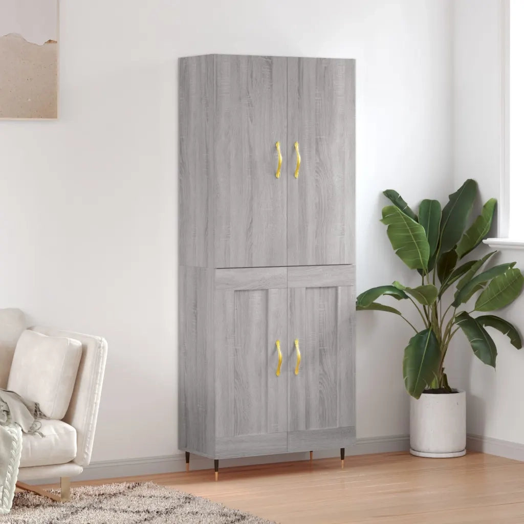 Credenza Grigio Sonoma 69,5x34x180 cm in Legno Multistrato 3195777