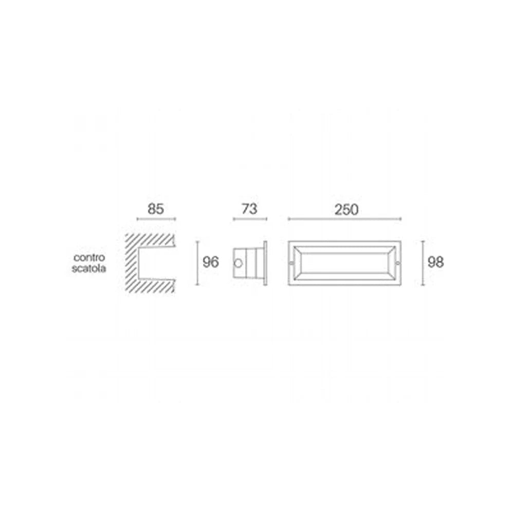 Segnapasso Esterno Moderno Mask Alluminio E Termoplastica Grigio Led 12W 4000K