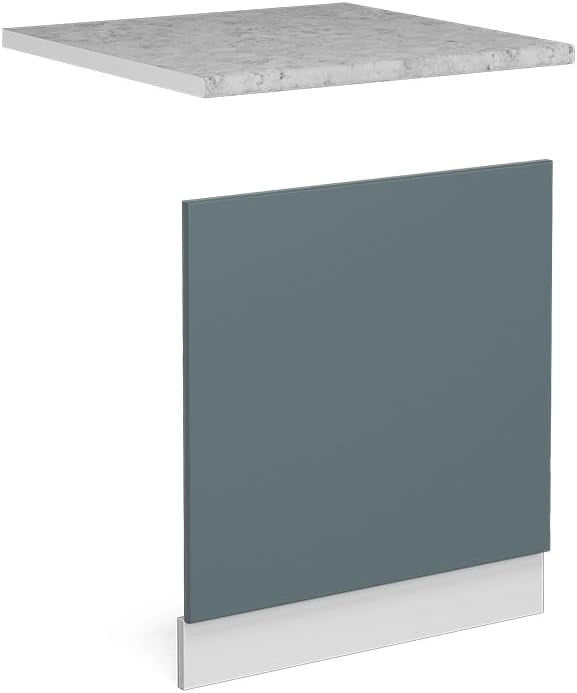 Pannello frontale R-Line, Grigio-blu, 60 cm, PL Marmo, per la libera combinazione all'interno di sistemi cucina modulari
