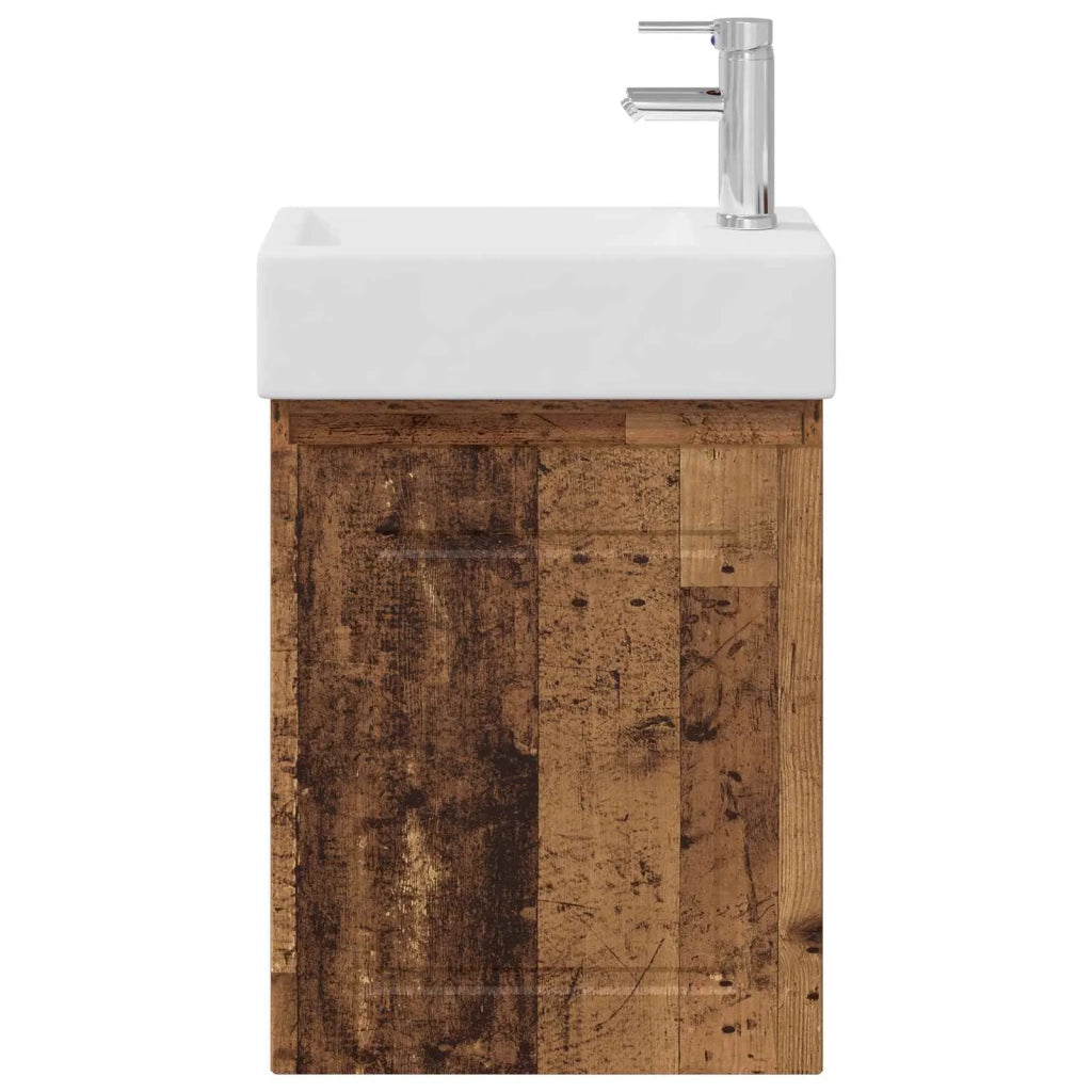 Mobile bagno con rubinetto Legno antico 45,5 x 22,5 x 84 cm 889519