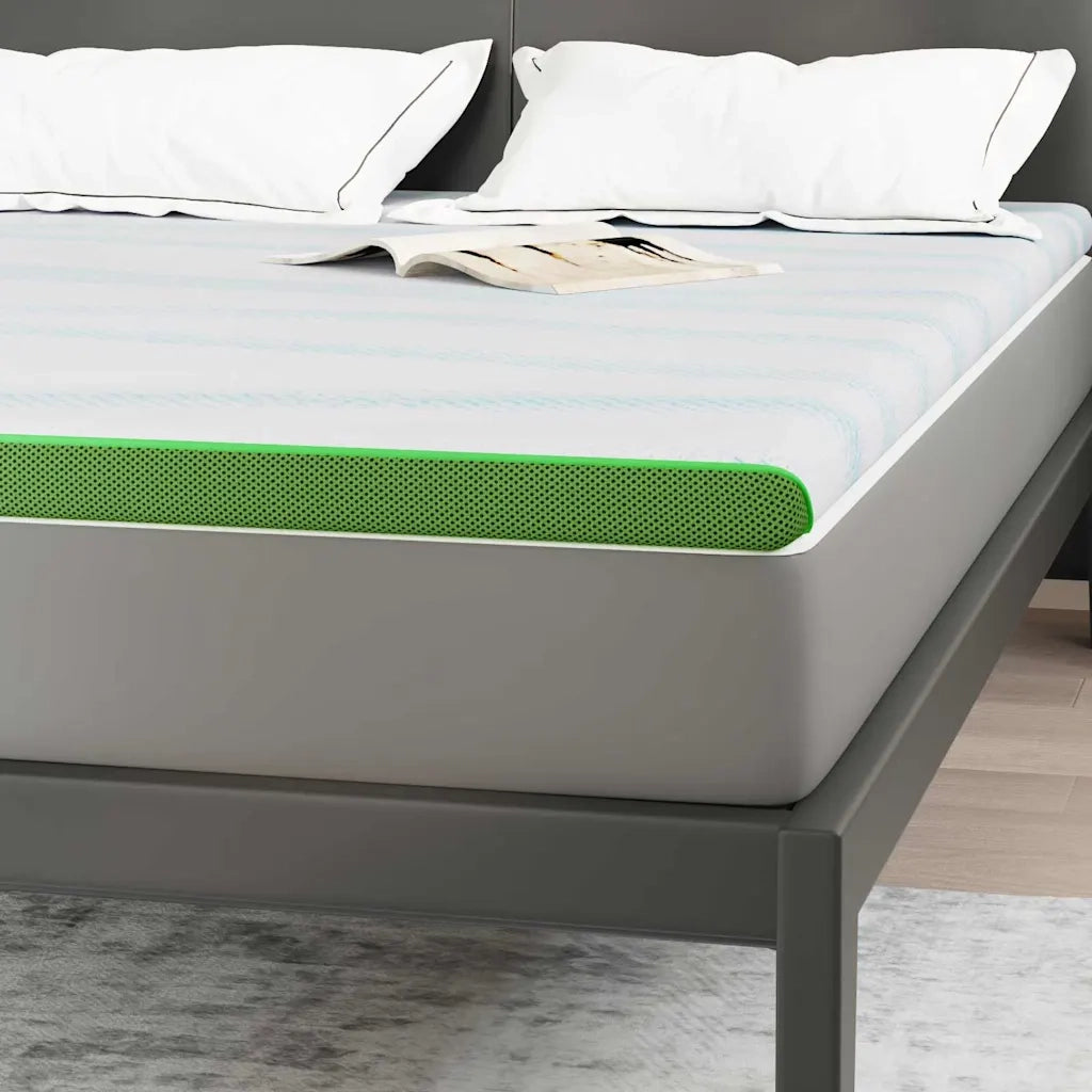 Topper per materasso Bianco e Verde 160 x 200 cm CFW2659814
