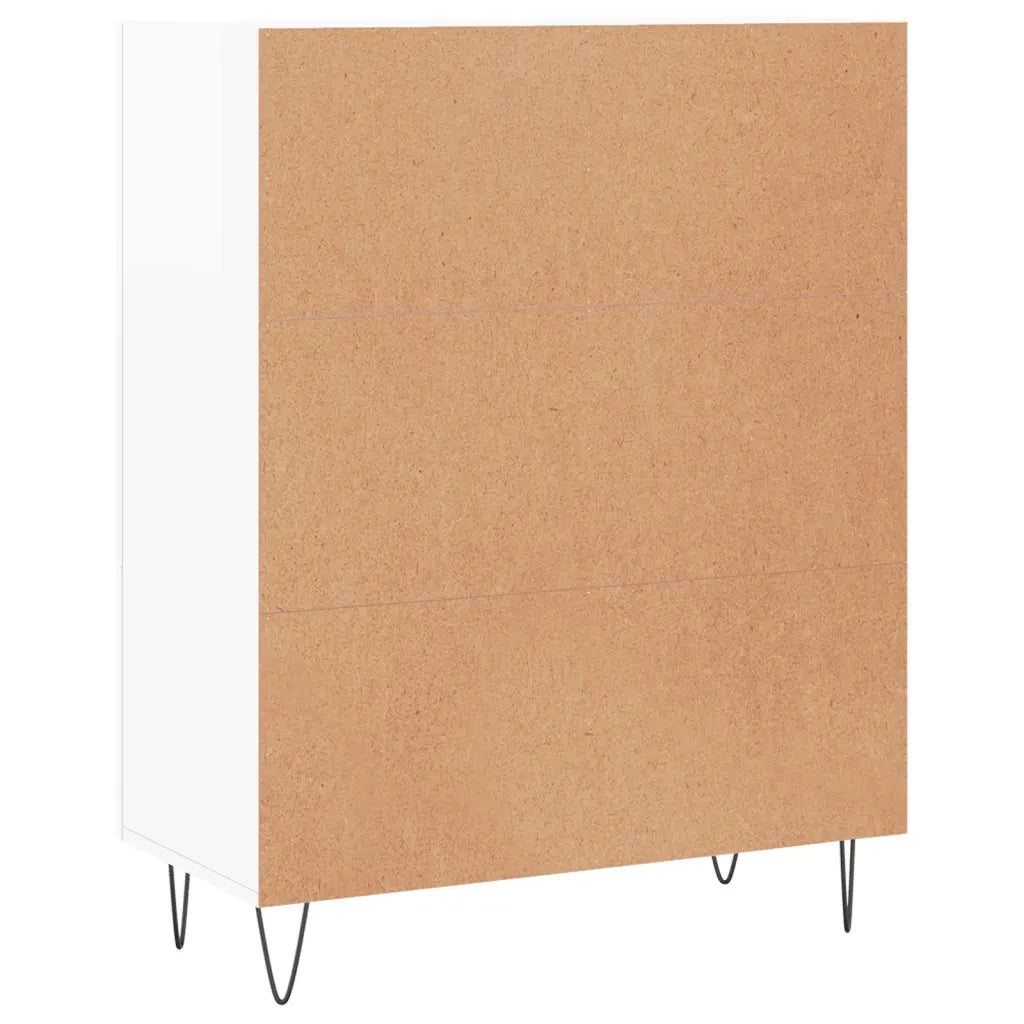 Credenza 69,5x34x90 cm in Legno Multistrato Bianco Lucido 828038