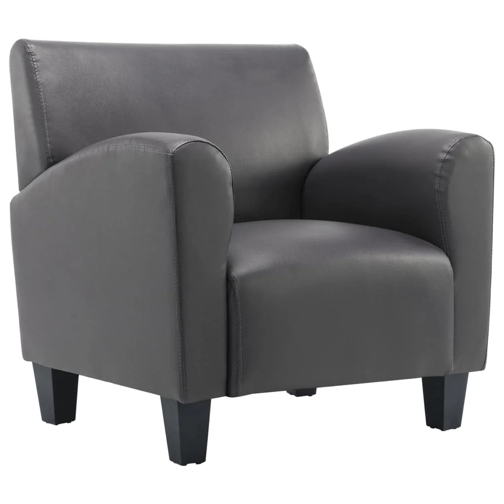 Poltrona sedia poltrona divano club di design soggiorno materiale sintetico grigio 1102207/3