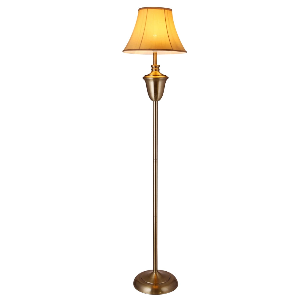 Lampada da terra lampada a torcia rame lucido beige altezza: circa 157 cm diametro paralume: 35 cm beige marrone bianco 03_0002441