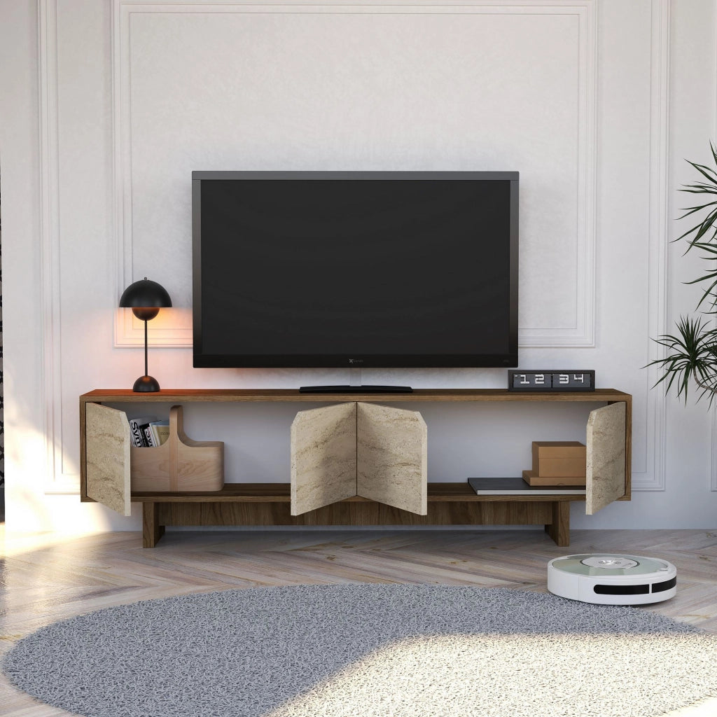 Porta TV in legno "istemi" 180 x 30 x 50 cm - Noce