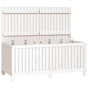 Contenitore da Giardino-Cassapanche da esterno Bianco 147x68x64 cm Legno Massello Pino