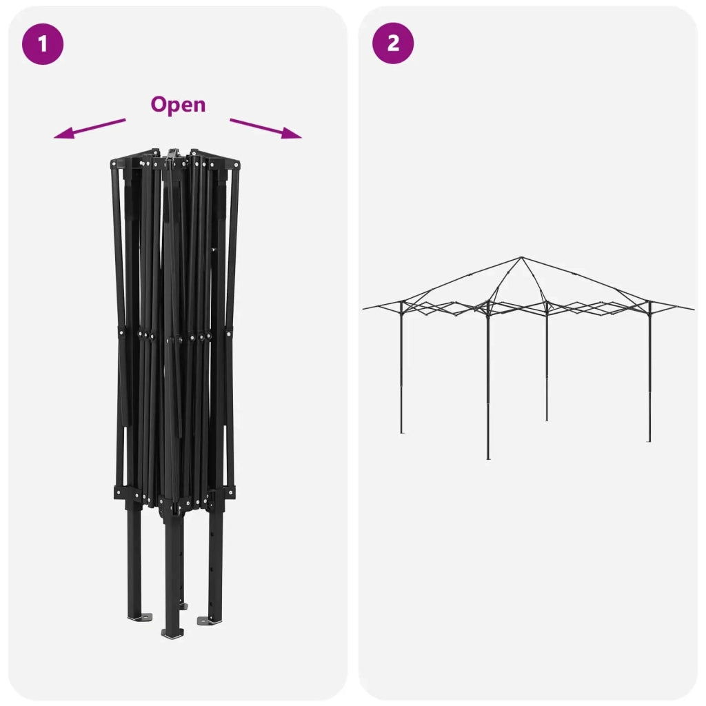 Gazebo con 4 Pareti Laterali 4 x 4 m Beige e Marrone 42036821