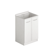 Lavatoio in legno 61x50 due ante colore bianco frassinato