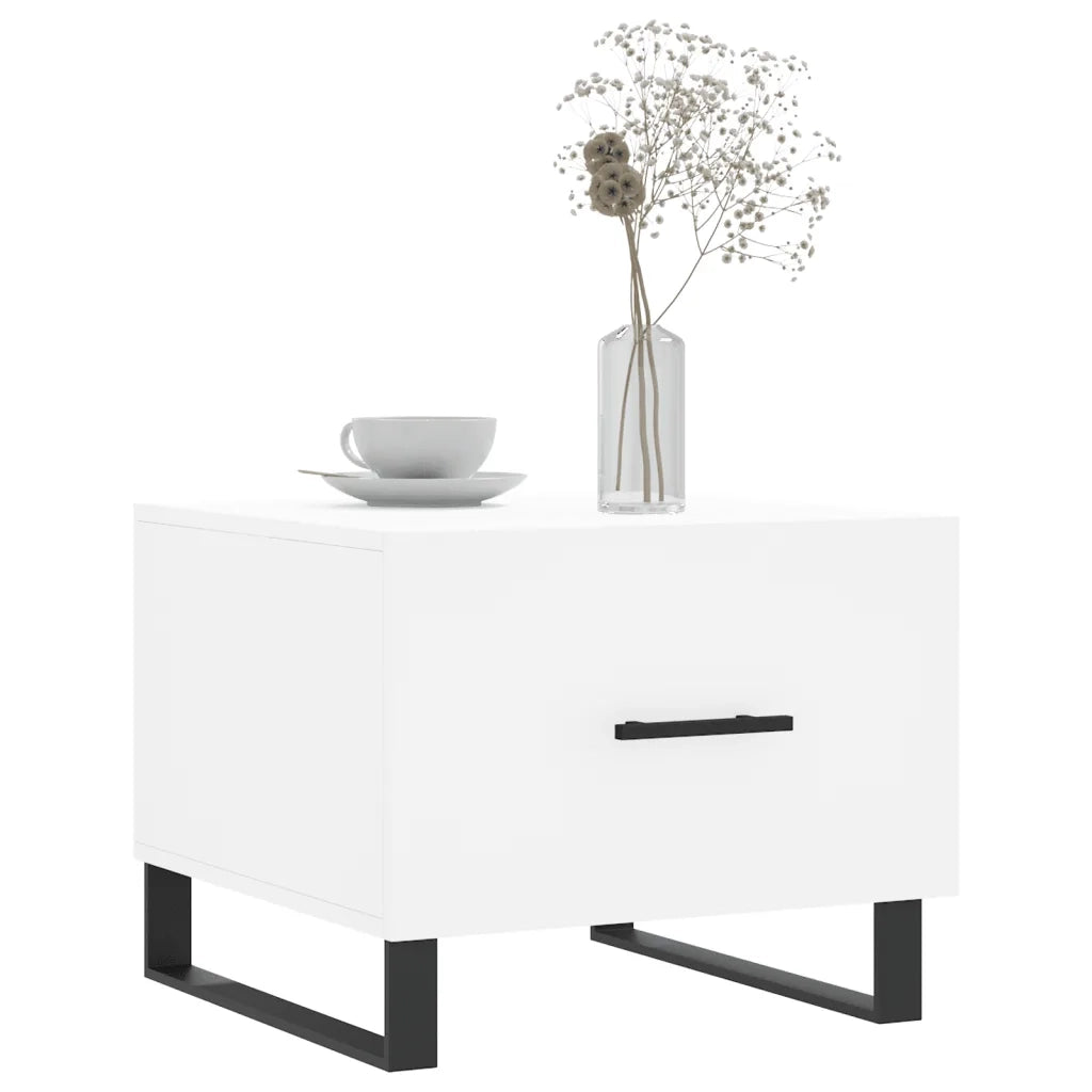 Tavolino da salotto | Tavolino da caff¨¨ | Tavolino da Soggiorno Bianco 50x50x40 cm in Legno Multistrato