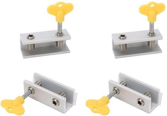 Sistema di sicurezza per finestra schiudibile - Protezione per bambini - 4 pezzi - Flessibile - Materiale: alluminio/acciaio inossidabile - Adatto per profili di 1,6 cm