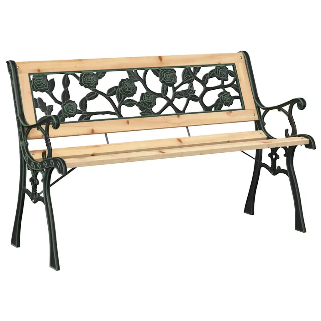 Panchina da giardino con cuscino Marrone 116 x 54 x 73 cm legno 319570
