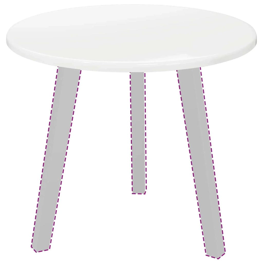 Piano del tavolo Bianco lucido Ø 50 x 1,5 cm Legno multistrato 880395