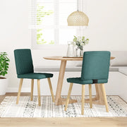 Sedie da Pranzo 2 pz Verde Scuro in Tessuto