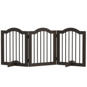 CANCELLINO PER CANI PIEGHEVOLE A 3 SEZIONI IN LEGNO 154.5X29.5X61CM CAFFÈ