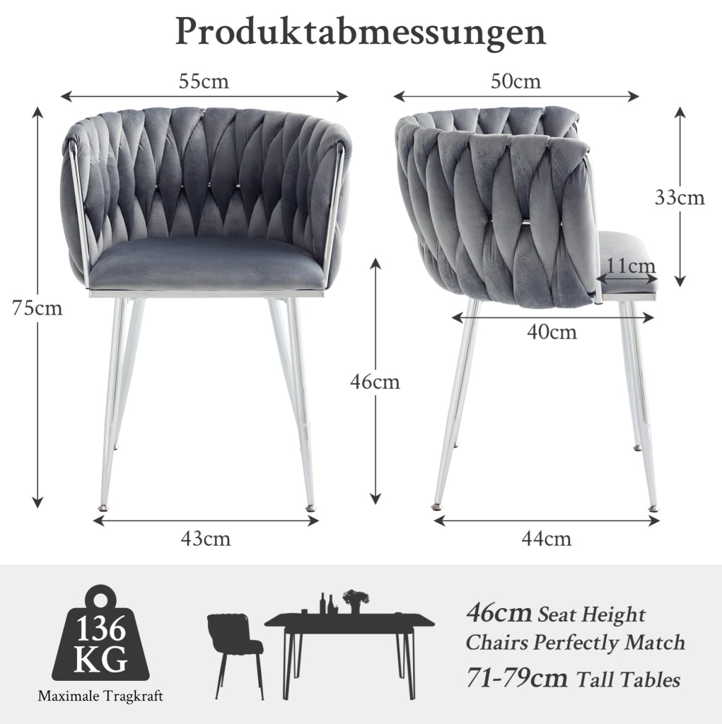 Sgabello da bar 66x44.5x52 cm con schienale basso in tessuto grigio