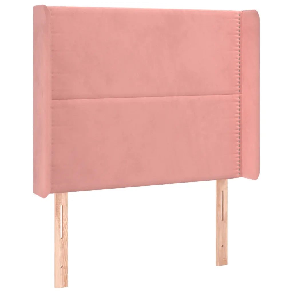 Letto a Molle con Materasso e LED-Struttura Letto con Materasso Rosa 80x200 cm in Velluto 616236
