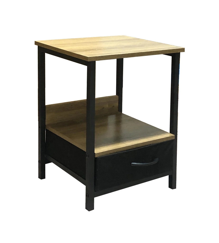INDUSTRIAL COMODINO 1C METAL/QUERCIA 40X35X55 CM- 1,0 pz