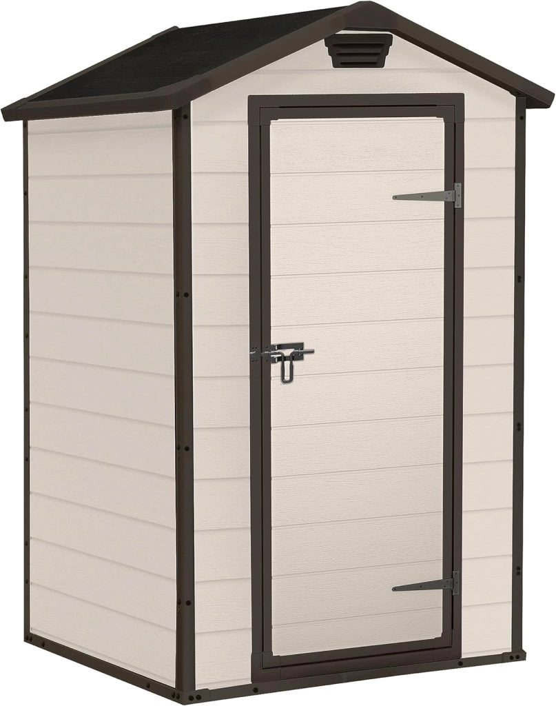 Keter Casetta da Giardino Manor 4x3 Effetto Legno Beige 129x103x196H Cm