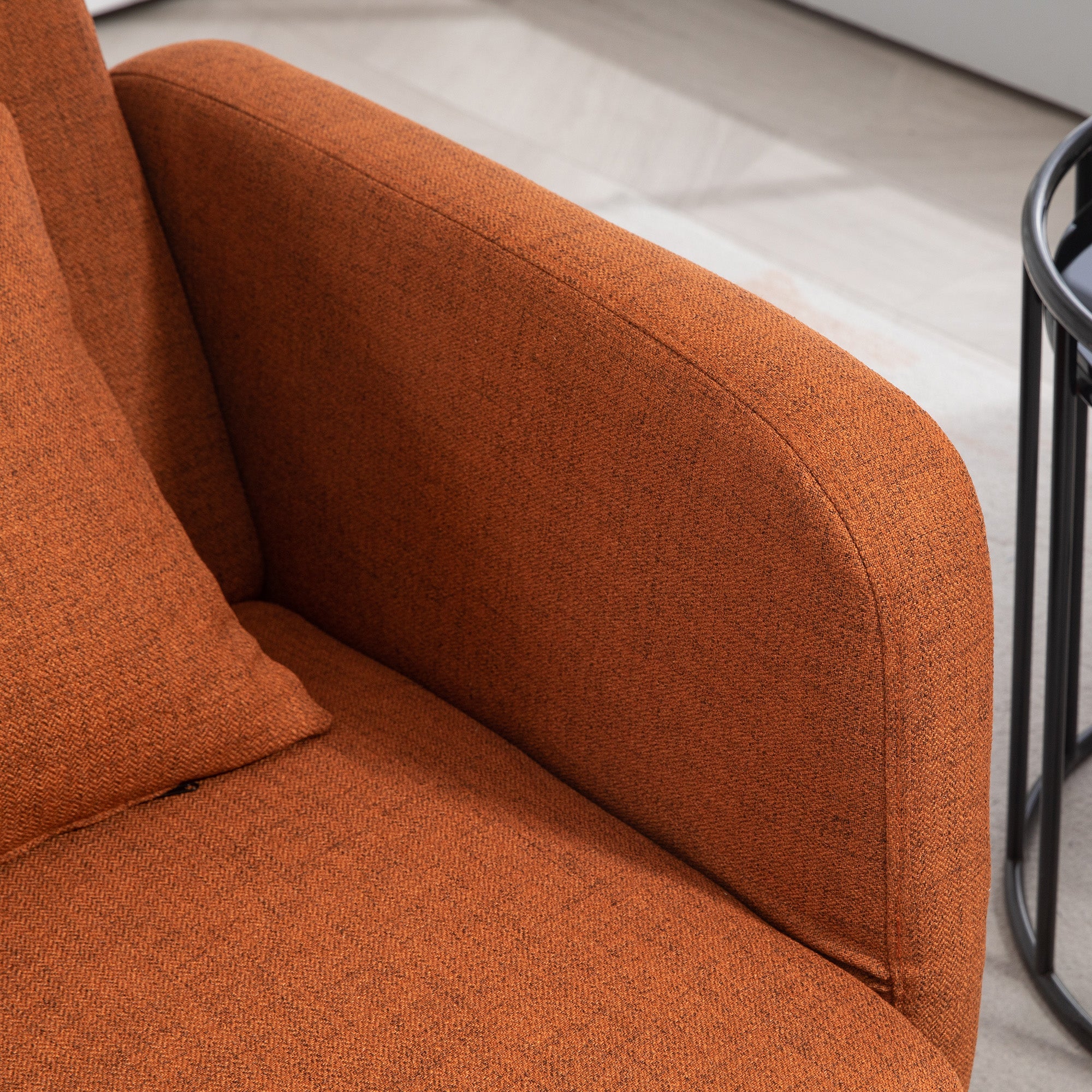 Divano Letto Singolo Clic Clac con Schienale Regolabile 170x83x80 cm in Tessuto effetto Lino Marrone