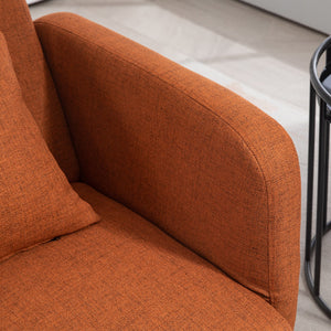 Divano Letto Singolo Clic Clac con Schienale Regolabile 170x83x80 cm in Tessuto effetto Lino Marrone