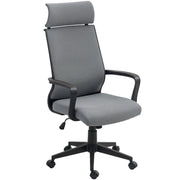 SEDIA UFFICIO ergonomica girevole con braccioli e poggiatesta, grigio scuro