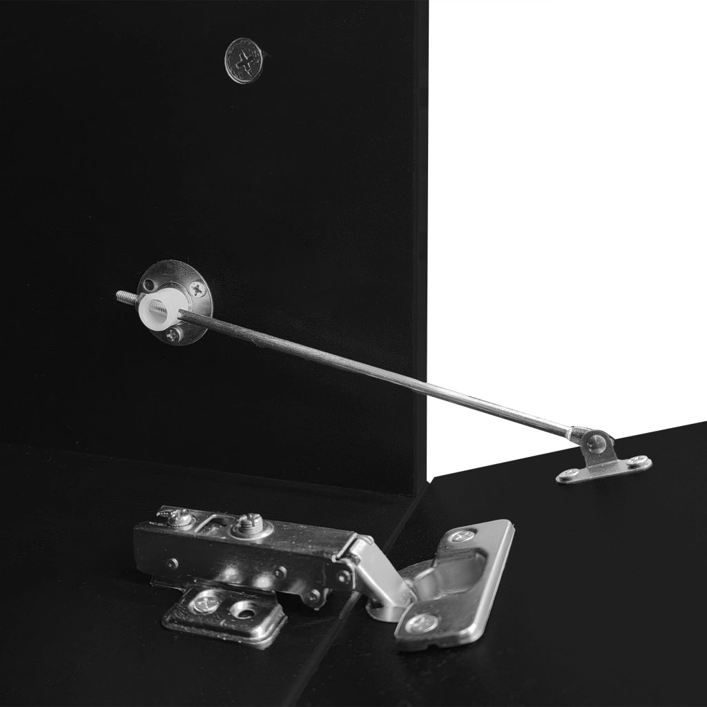 Mobile TV allungabile 140?C260 cm girevole; con 2 Vani; Stile Moderno; Nero Lucido Opaco; Effetto Marmo Bianco; MDF