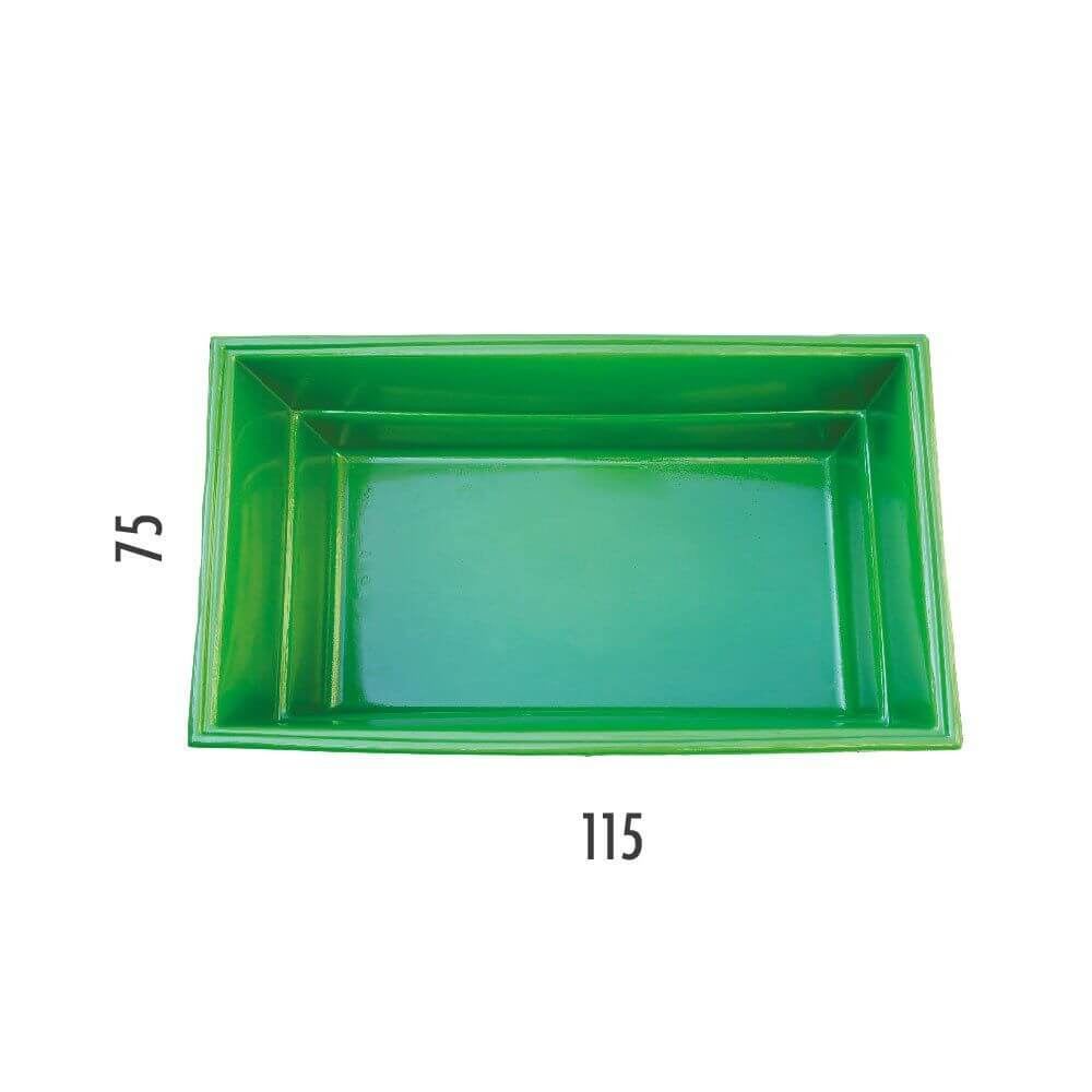 Laghetto Artificiale Verde da Giardino Rettangolare 115x75x45 cm 280 Litri