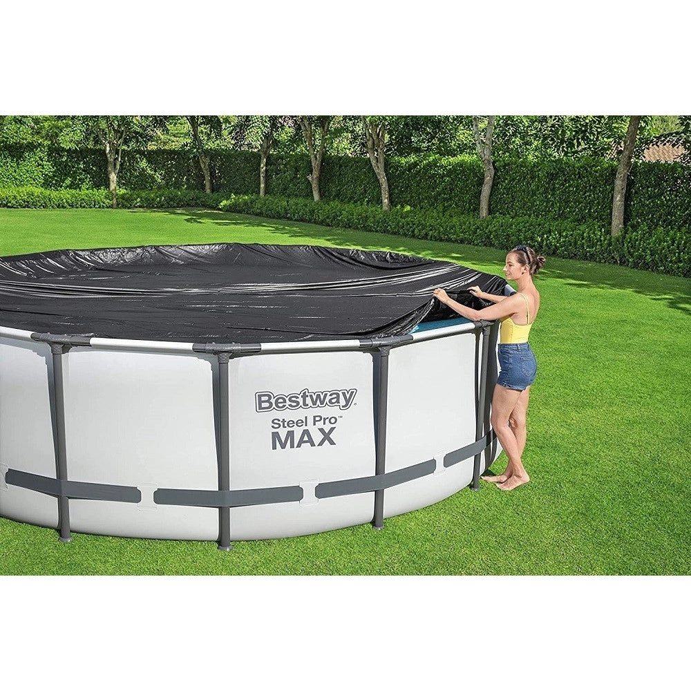 Trade Shop - Telo Di Copertura Per Piscina Fuori Terra Da 457 Cm Con Fori Di Drenaggio 58038 -