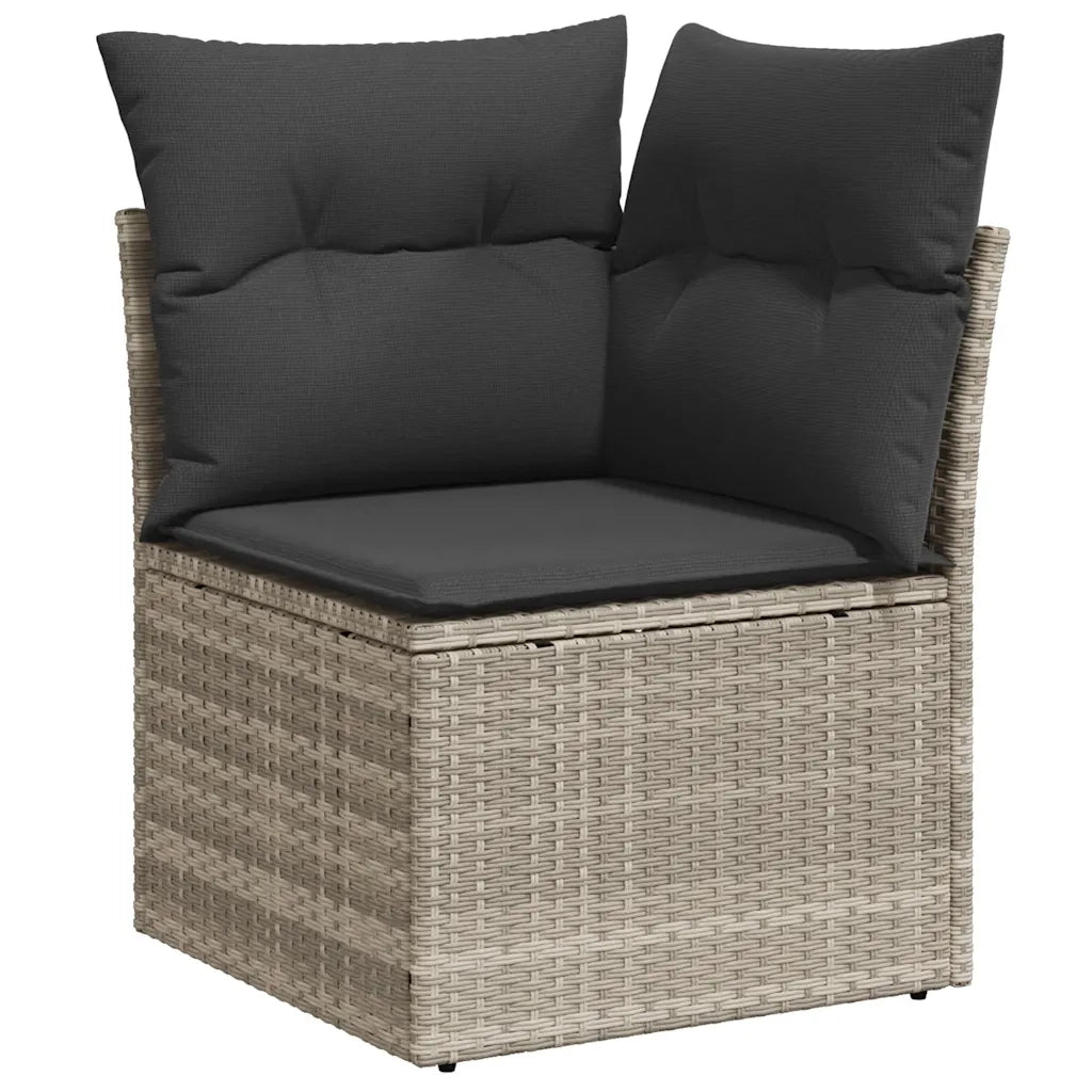 Set Divani da Giardino 7pz con Cuscini Grigio Chiaro Polyrattan 3325298