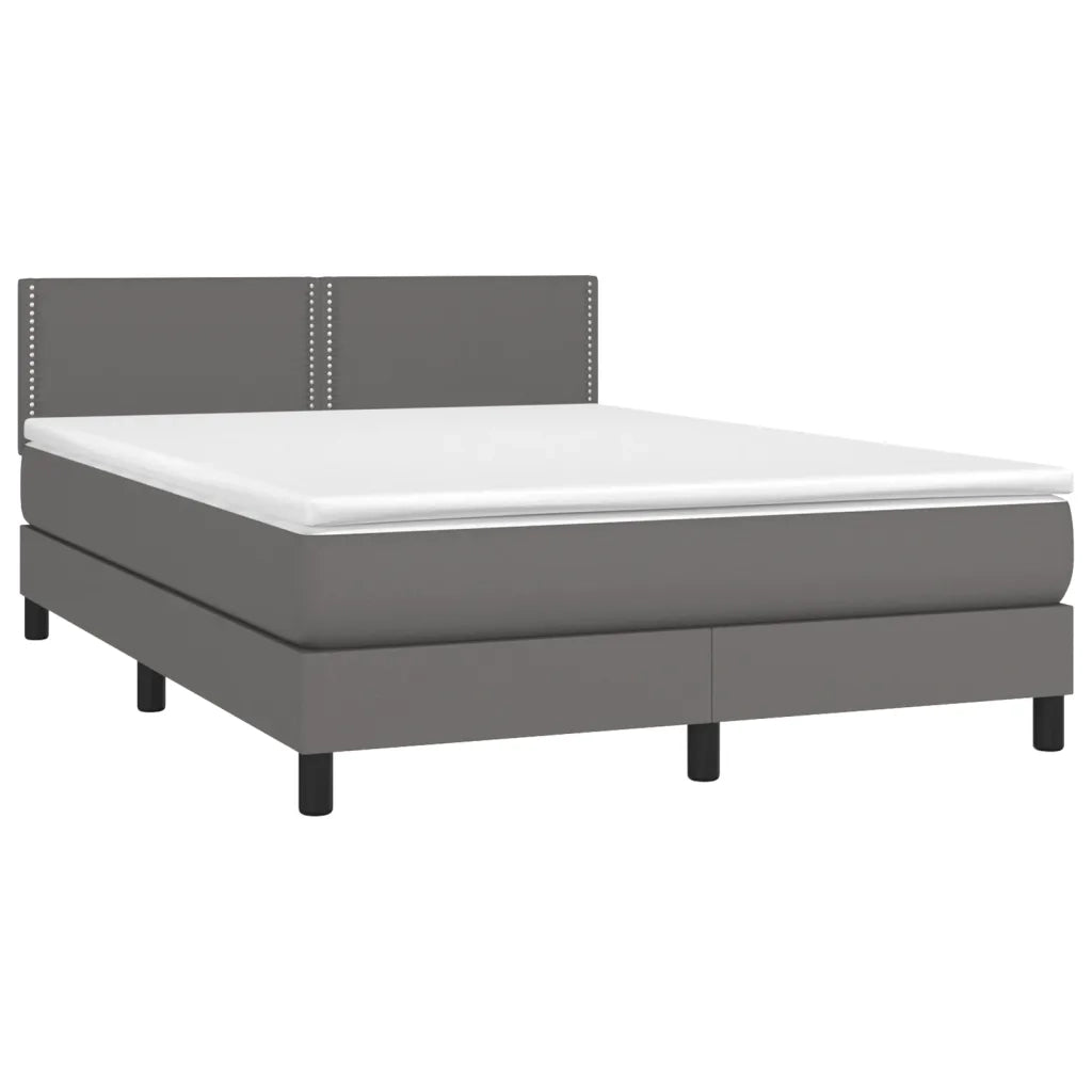 Giroletto a Molle con Materasso Grigio 140x190 cm in Similpellecod mxl 75617